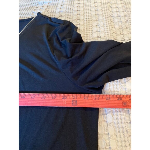 JM Collection Black Blouse Plus Size XXL Top  + Stretch Gold Zipper Pullover - Picture 9 of 11